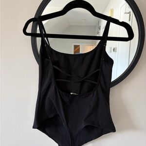 Free People Black Strappy Basique Bodysuit
